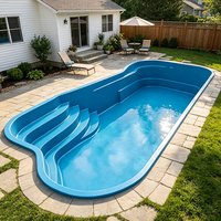 Piscine préfabriquée en FRP de luxe - Taille personnalisée, durable et écologique, installation facile, forme rectangulaire pour usage domestique et commercial