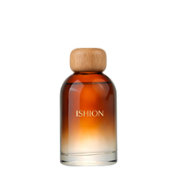 Flacon diffuseur en verre personnalisé, délicat, vide, 100 ml, 150 ml, 200 ml, rond, décoratif, luxueux, pour huiles essentielles, avec bouchon en bois