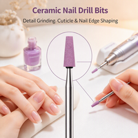 Embouts de ponceuse à ongles en céramique bon marché, tête conique, pour la finition des bords des ongles, le polissage des cuticules, accessoires pour ponceuse à ongles