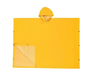 Poncho en PVC/polyester épais et imperméable personnalisé, plastique jaune pour adultes, 0.35mm, cape de pluie pour hommes