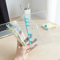 Classeur à spirale transparent en PVC A5 A6, mini, rechargeable, coloré, pour carnet de caisse et agenda, vente en gros