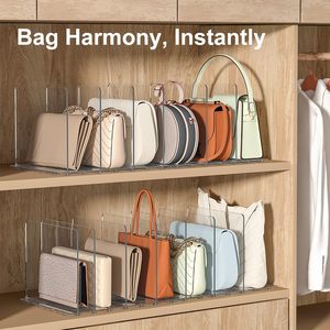 <span class=keywords><strong>Organizadores</strong></span> de bolsos de armario, paquete de divisores de estante, dormitorio, <span class=keywords><strong>cocina</strong></span>, organizador de armario acrílico ajustable para bolso - Product Image 2