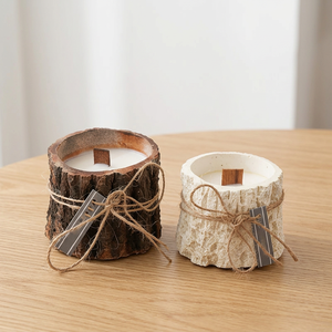 LANJO Handmade Wooden Stump Soy Wax <b>Candle</b> Smokeless Clean Burning Non-Toxic Eco-Friendly Modern Aromatherapy <b>Gift</b> for Birthday - Product Image 4