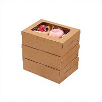 Boîtes en papier personnalisées avec fenêtre, qualité alimentaire, pour emballage de beignets, gâteaux et desserts, idéales pour les cadeaux de fêtes et d'anniversaire (vente en gros)