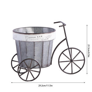 <span class=keywords><strong>Maceta</strong></span> de Hierro Forjado a Mano con Acabado Plateado Antiguo, Diseño Creativo de Bicicleta, para Balcón, Bodas, Oficina, Exhibiciones en Tiendas - Product Image 4