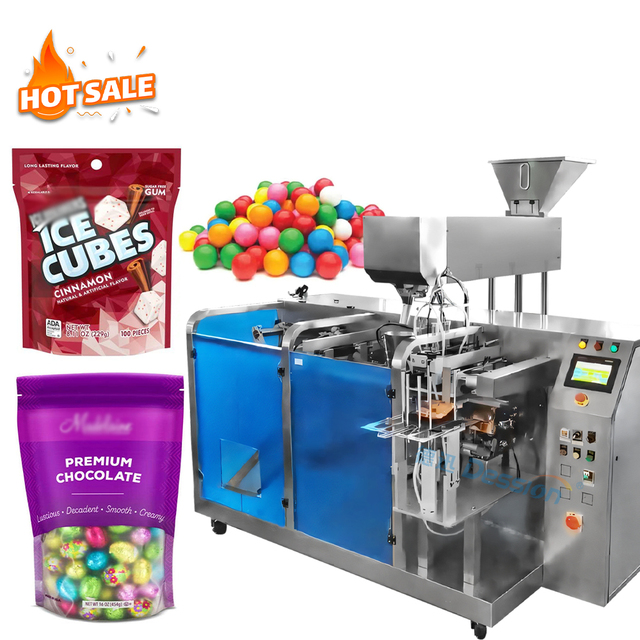 Multi-function Automatic Counting Chewing Gum Zipper Pouch Packing Machine Gummy Chocolate Candy Doypack Bag Packaging Machine
