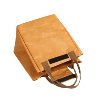 Sac isotherme pour déjeuner en toile Tyvek recyclée, écologique, imperméable, léger, isolé, couleur or brun, avec feuille d'aluminium