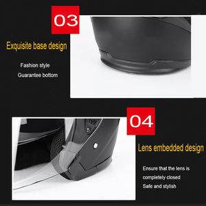 หมวกกันน็อคมอเตอร์ไซค์แบบเปิดหน้า 3/4  วัสดุ ABS  พร้อมแผ่นบังแดดความคมชัดสูง เลนส์คู่  สำหรับรถจักรยานยนต์ทั่วไป - Product Image 3