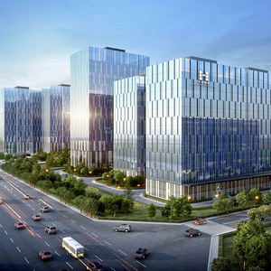 कांच के पर्दे की दीवार यूनिजीकृत छड़ी फ्रेम मकड़ी प्रणाली ग्लेज़ेड क्लैडिंग बाहरी मुखौटा एकल डबल - Product Image 3