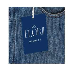 Etiquetas colgantes de papel de diseño personalizado con hilo para ropa, prendas de vestir, calzado y uso en etiquetado de moda. - Product Image 4