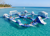 Parc aquatique gonflable Commercial en mer, eau flottante gonflable, équipement de parc d'attractions aquatique, jeu