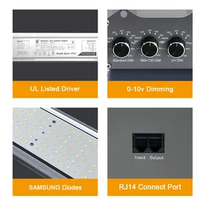 새로운 전체 스펙트럼 ip68 방수 700 1000 1200 와트 프로그램 식물 lm301b lm301h ce rohs led 라이트 바 성장