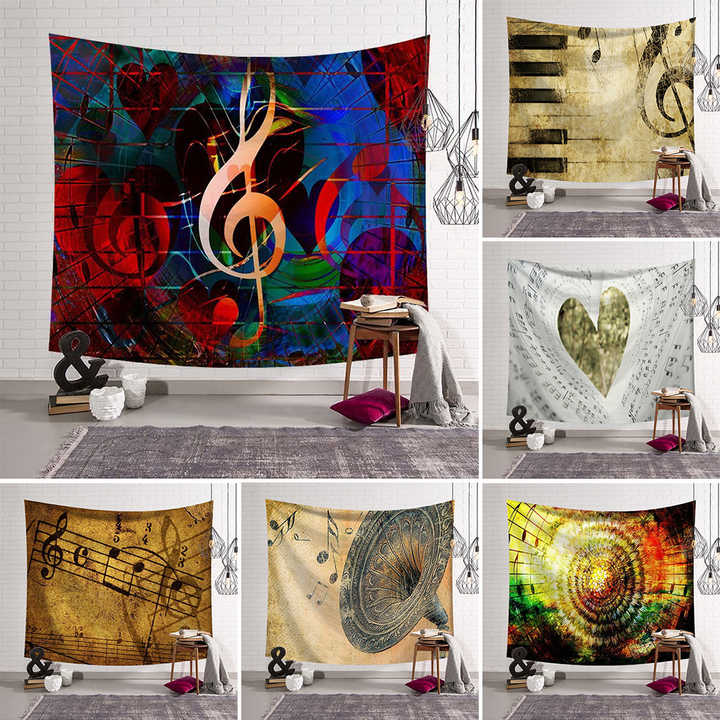 Musical Wall Hanging Wall Art Bedroom Living Room Note Wall Tapestry ...