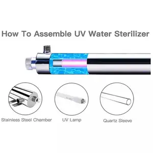 Lámpara de desinfección ultravioleta 25W 6GPM Sistema de filtro de agua UV Esterilizador de purificación de agua para tratamiento de agua