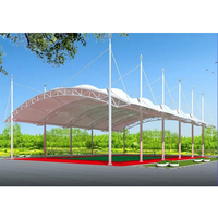 Auvent de terrain pour événements sportifs modernes en tissu PVDF à double treillis, résistant au feu, pour basketball, football, pickleball