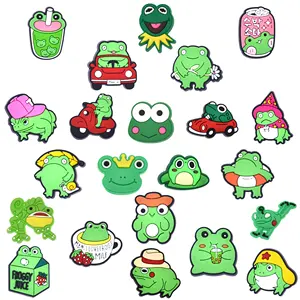 Manufacturer Wholesale PVC Shoe Decorations Designer Shoe Accessories Frogs Styled Charms Kids Gift