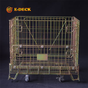 Gabbie di Stoccaggio Pieghevoli Impilabili Stabili con Ruote, Zincate a Caldo e Antiruggine - Product Image 1