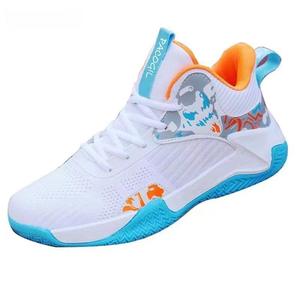 Scarpe da Basket da Uomo - Stampa Mimetica Bianco <span class=keywords><strong>Blu</strong></span> Arancione, <span class=keywords><strong>Calzature</strong></span> Sportive Atletiche Traspiranti ed Eleganti - Product Image 6