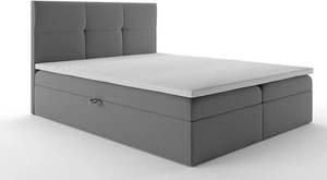 Lit Moderne Luxueux Écologique avec <span class=keywords><strong>Sommier</strong></span> Tressé en Velours, Rangement, Relevage à Gaz, Rembourrage Capitonnée et Base en Bois avec Ressorts Ensachés - Product Image 5