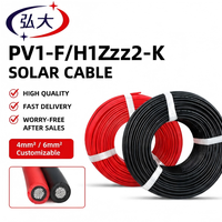 Câble solaire en cuivre étamé XLPE de haute qualité HongDa PV1-F/H1Z2Z2 4 mm, durée de vie de 25 ans, ignifuge, sans halogène, DC