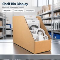 Bac de rangement en carton ondulé pour accessoires électroniques, idéal pour l'affichage et l'efficacité de la picking en entrepôt - Vente en gros usine