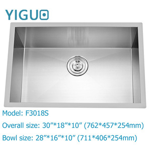Fournisseur direct d'usine qualité et compétitif évier de cuisine SUS304 simple cuve surface brossée en acier inoxydable avec égouttoir - Product Image 5