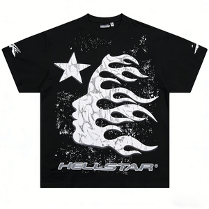 T-shirt da uomo casual in cotone 100% non tessuto lavato USA, 300g, traspirante, antipiega, con fantasia a motivi, multicolore, personalizzabile - Product Image 4