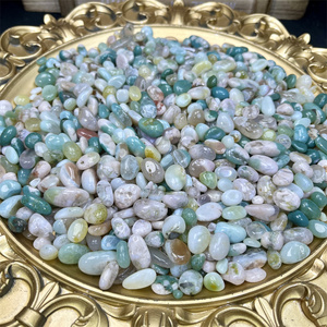 All'ingrosso all'ingrosso pietre curative naturali <span class=keywords><strong>verde</strong></span> fiore <span class=keywords><strong>agata</strong></span> di cristallo lucido ghiaia per la decorazione domestica - Product Image 3
