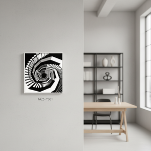 Toile murale cubiste <span class=keywords><strong>noir</strong></span> <span class=keywords><strong>et</strong></span> <span class=keywords><strong>blanc</strong></span>, impression haute définition sur toile, image géométrique abstraite pour décoration de salon moderne - Product Image 4