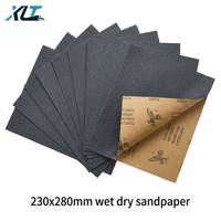Feuilles de papier abrasif rectangulaires en carbure de silicium 9x11 pouces, étanches, abrasives pour polissage humide/sec du métal et du bois, à base de résine