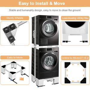Eco-Friendly <b>Fridge</b> Stand for Convenient Standing with <b>Wheels</b> Heavy Duty Support 400 KG Height riser Movable Refrigerator - Product Image 2