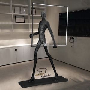 Nghệ Thuật Hiện Đại nhựa màu đen dẫn đèn sàn điêu khắc cho khách sạn và phòng khách trang trí - Product Image 2