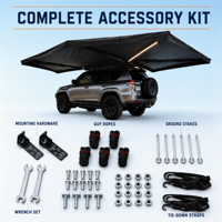 Tente de toit de voiture imperméable à 360 degrés en forme d'éventail, ouverture rapide, abri de camping pour SUV, tente latérale pour véhicule tout-terrain 4x4
