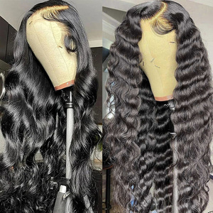 Pelucas <span class=keywords><strong>Humanas</strong></span> 13x4 Transparente HD-Spitze Front Echthaar Perücke Körper Deep Wave 13x6 Hd Spitze Frontal Perücken für amerikanische schwarze Frauen - Product Image 1