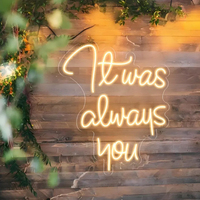 Enseigne néon LED « It Was Always You » pour extérieur, étanche, double face, ronde, à projection, pour vendeurs Etsy