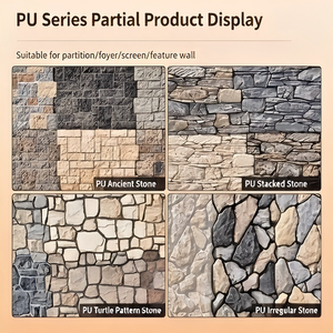 Panneau mural en pierre PU motif écaille de tortue 560*1200mm, dalle en forme de champignon, finition mate PU, panneau mural en pierre marbrée - Product Image 6