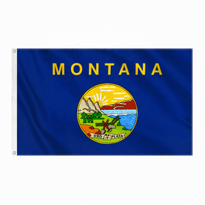 Bandera Personalizada del Estado de Montana de 3 x 5 Pies, Bandera Personalizada con Doble Costura de Poliéster y Ojales de Latón para Fiestas, Desfiles y Decoración - Product Image 1
