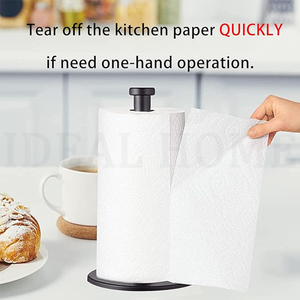 Porte-serviettes en papier de comptoir noir pour porte-rouleau de cuisine, comptoir de porte-serviettes en papier stable avec base lestée solide - Product Image 3