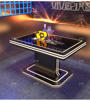 Haute qualité lumière LED KTV salle à manger Table basse ensemble de meubles en métal acier inoxydable meubles commerciaux modernes meubles de bar
