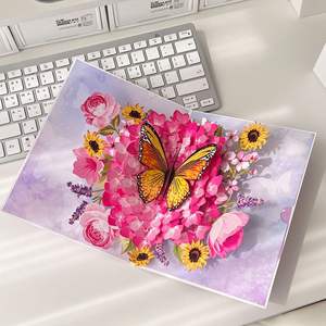 Tarjeta de Felicitación Creativa Tridimensional Pop-Up con Diseño de Ramo de Flores, Regalo para el Día del Maestro o Cumpleaños, Papel Especial Hecho en China - Product Image 3