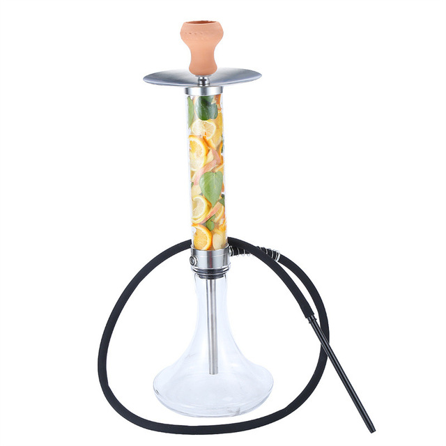Popular Stainless Steel Hookah Shisha with Decorations Middle Size Premium Electric Hookah Shisha Chicha Water Pipe