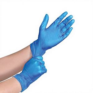 Gants d'examen jetables en vinyle PVC bleu Safer Medico - Imperméables, doux et confortables, qualité alimentaire - Product Image 1