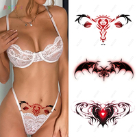 Couple Sexy Succubi Motif Bas Du Dos Tatouage Temporaire Autocollant Papier Étanche Matériel pour Privé Taille Abdomen Longue Durée