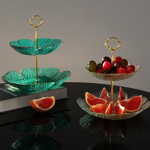 Plaques en plastique transparent, 2 niveaux, support à Cupcake avec présentoir, plateau de service pour la fête, 9 pouces - Product Image 2