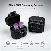 Boîte d'emballage en PETG noir 3 ml multi-spécifications pour flacons de peptides, vente en gros, OEM, haute qualité, stockage universel d'échantillons