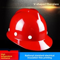 Casque de sécurité en fibre de verre pour la construction, l'ingénierie, les électriciens, l'exploitation minière, conforme aux normes nationales, imprimé, fabriqué en Chine