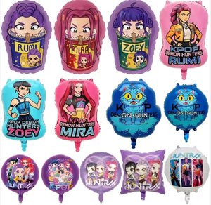 Venta al por Mayor de los Nuevos Globos de KPOP Demon Hunters, Mira Bruja Rosa, Zoey Bruja Morada, Rumie, Regalos de Cumpleaños para Niños - Product Image 1