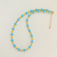Nouveau collier bohème tendance pour femmes, accessoires de plage, collier fait main en turquoise bleue perlée pour femmes