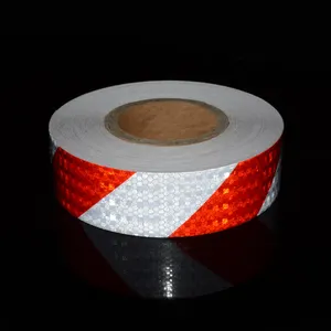 Red White crystal 5cm*50m PVC/PET Twill shining star wholesale safety warning reflective tape for truck