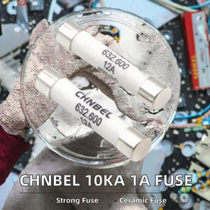 Chnbel 600Vac 10kA 6.3x32มม. ฟิวส์เร็ว <span class=keywords><strong>FF</strong></span> 1แอมป์600Vdc ความสามารถในการทำลายสูงตลับเซรามิก - Product Image 3